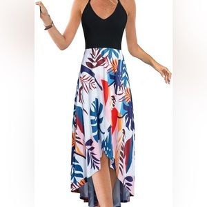 KILIG Casual Asymmetrical Patchwork Floral Maxi Dresses